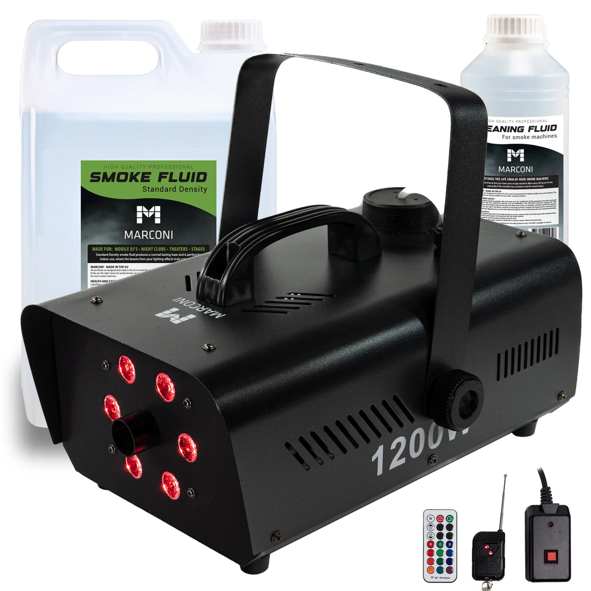 Marconi 1200W 6 LED Smoke Machine Bundle