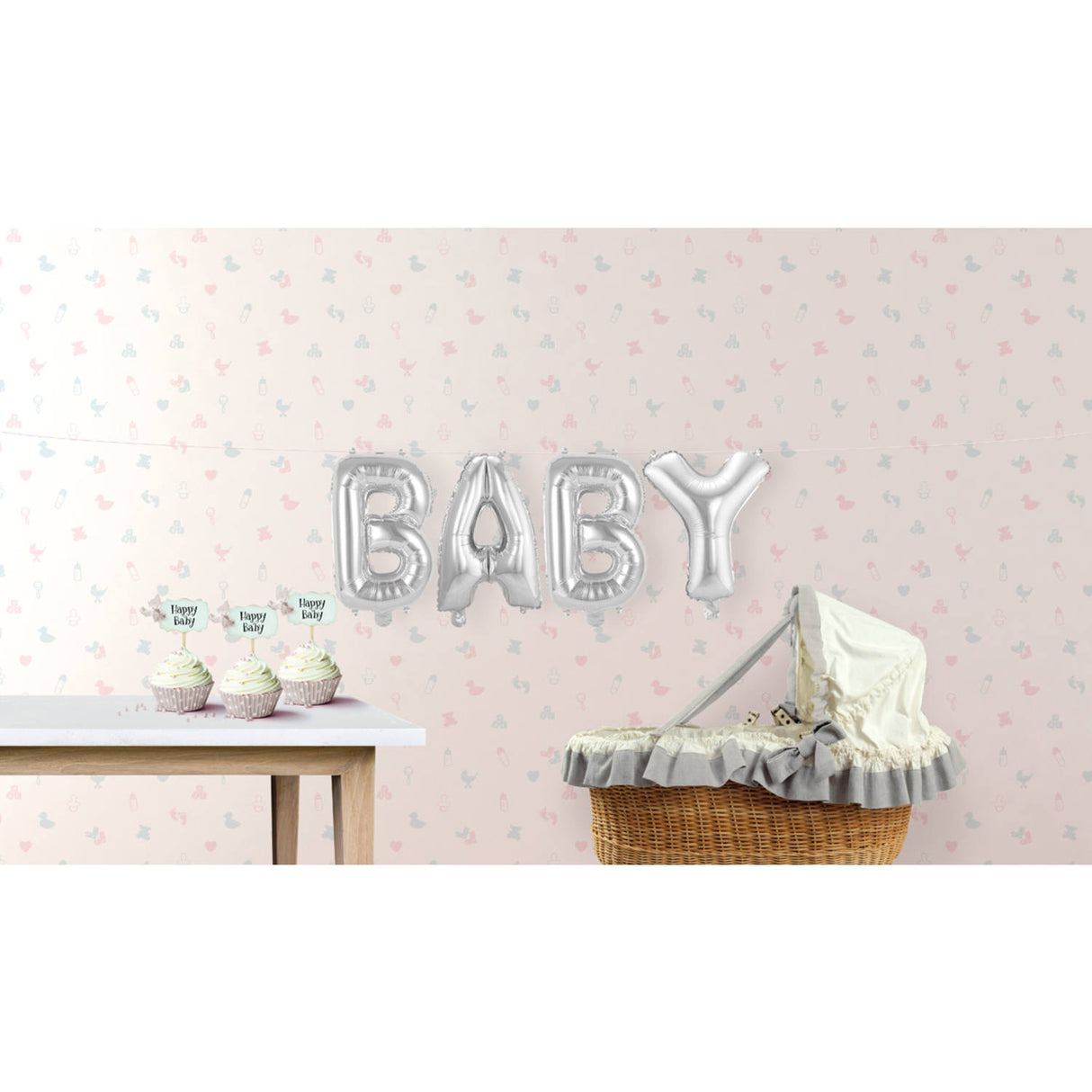 Foil Balloons Silver "BABY"