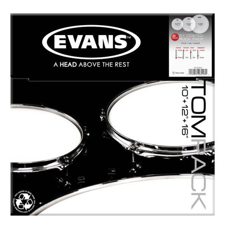 Evans G1 Skindpakke Rock Set Coated - 10", 12", 16"