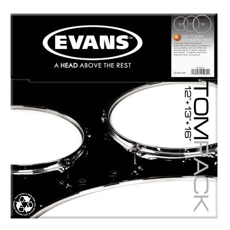Evans G2 Skindpakke Standard Set Clear - 12", 13", 16"