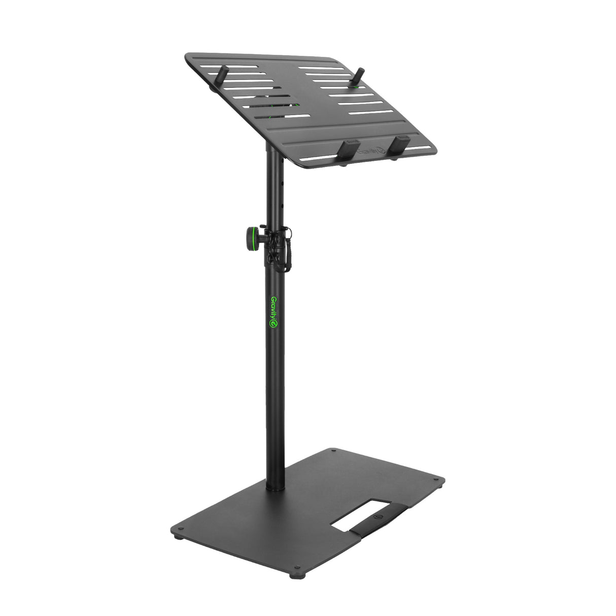 Gravity LTS T 02 B - Universelt laptopstativ med justerbare holdepinde og stålbase, sort