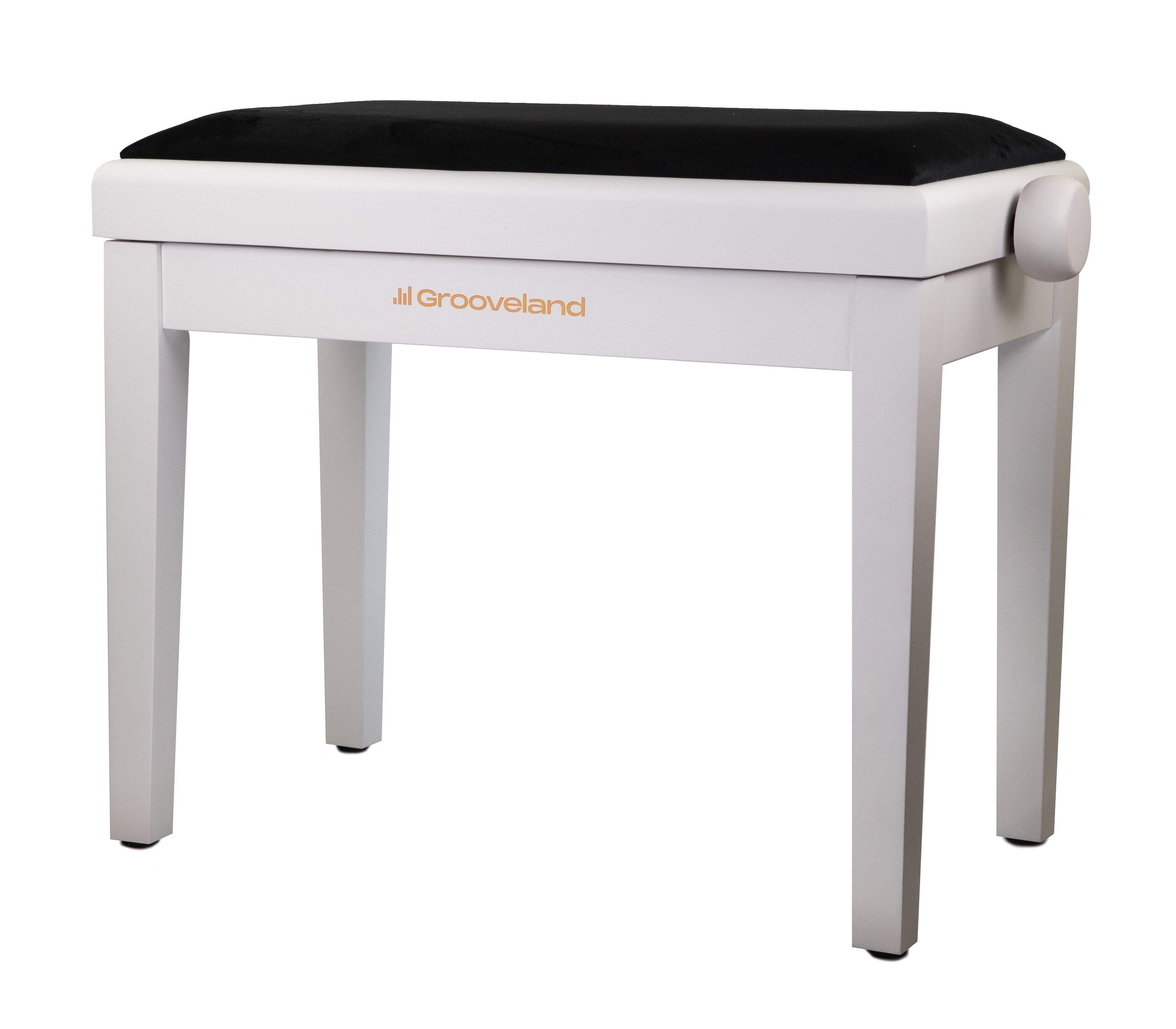 Grooveland KB200 Piano Bench (Matte White, Black Seat)