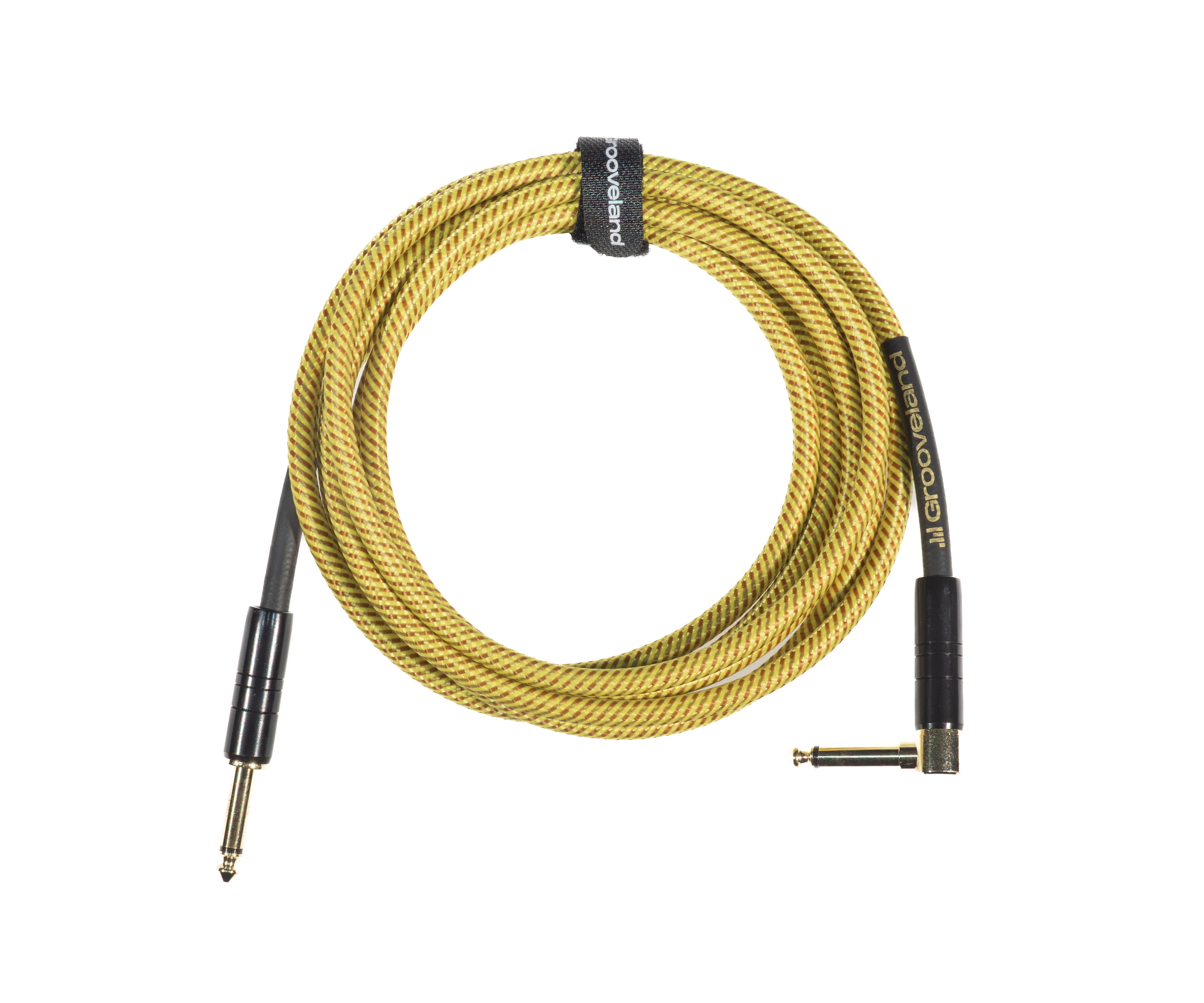 Grooveland Tweed Angle Guitar Cable (3m - Yellow)