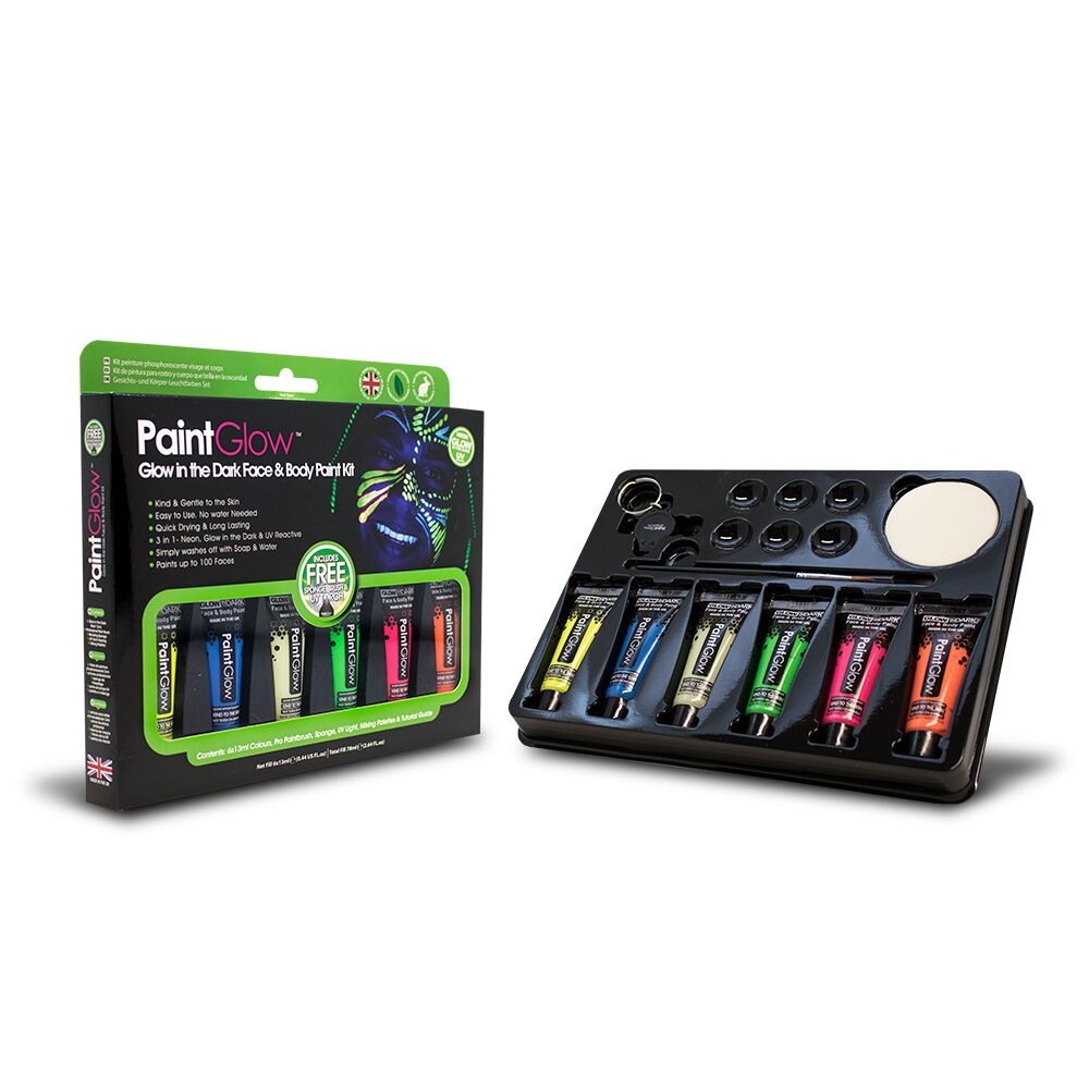 Glow in Dark UV face and body paint set