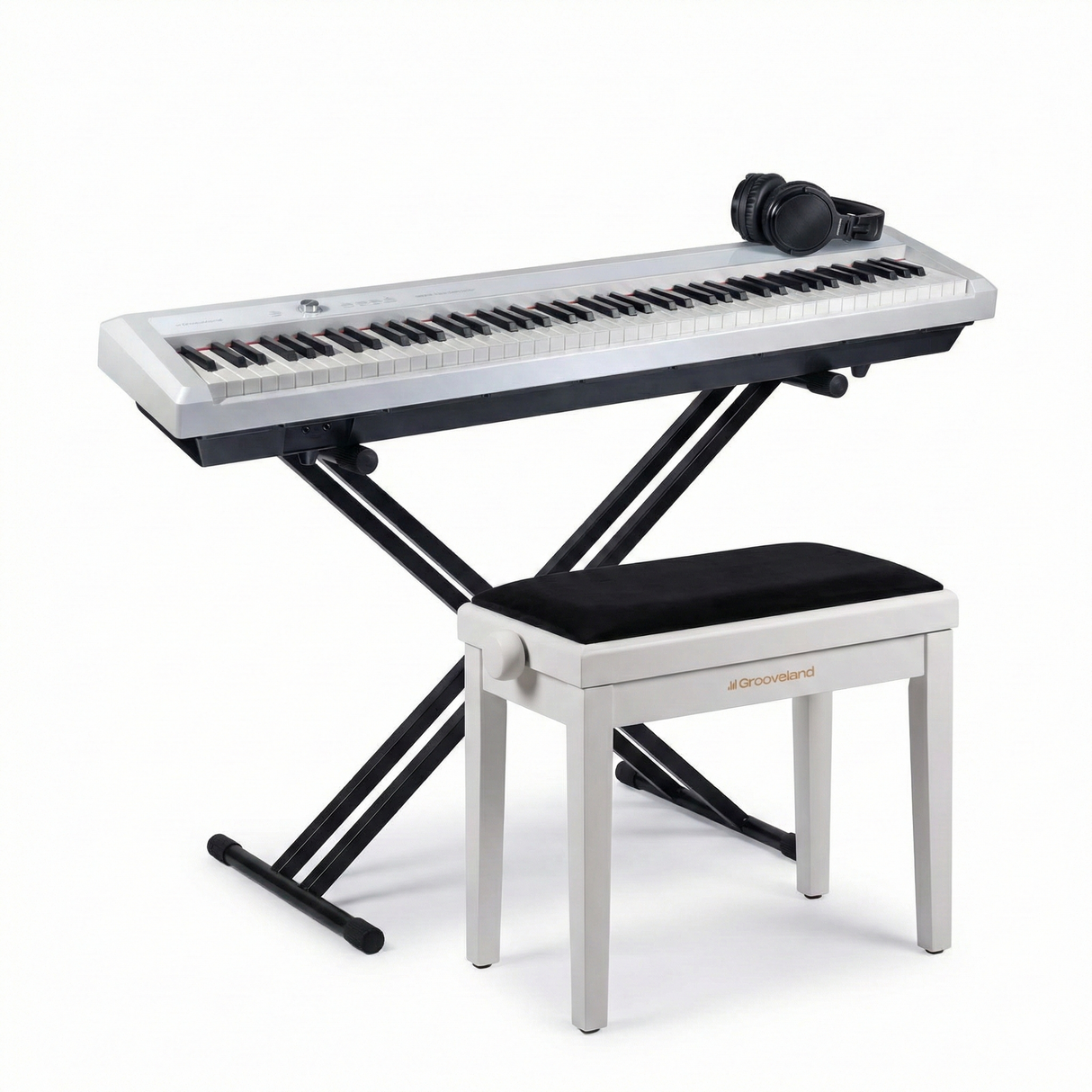 Grooveland P450 Electric Piano (White) Complete Package