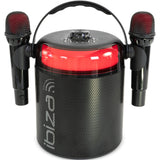 Ibiza Karaoke System w. Bluetooth and 2 Microphones (Black)