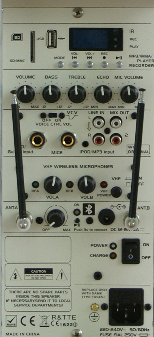 Ibiza Portable Speaker with 15" Bass (Black, 800W)