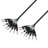 Multi Cables 8 x 6.3 mm mono jack to 8 x 6.3 mm mono jack (5m)