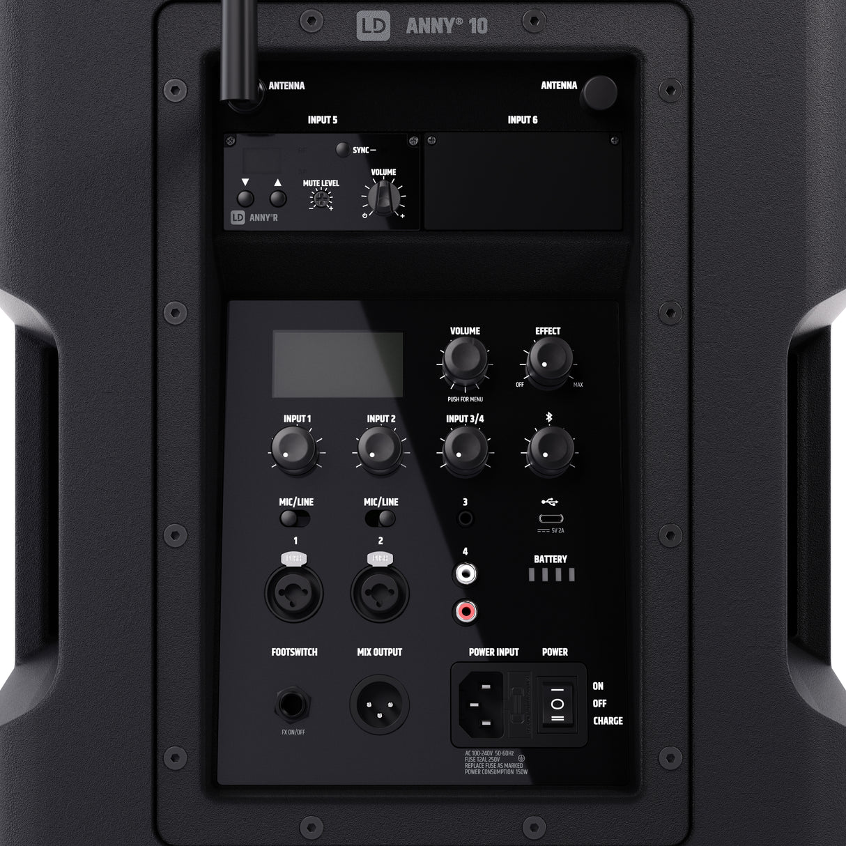 LD Systems ANNY® 10 BPH B6 - 10" portable battery-powered Bluetooth® PA system with mixer and 1 x headset microphone (incl. bodypack)