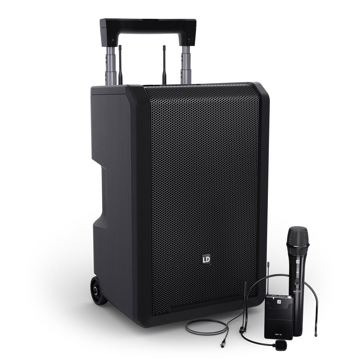 LD Systems ANNY® 10 HBH 2 B5 - 10" portable, battery-powered Bluetooth® PA system with mixer, 1x wireless handheld and 1x headset microphone (incl. bodypack)