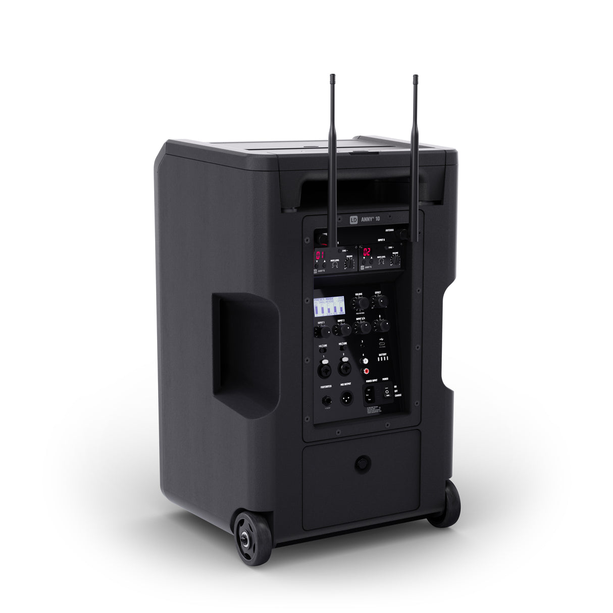 LD Systems ANNY® 10 HBH 2 B8 - 10" portable battery-powered Bluetooth® PA system with mixer, 1x wireless handheld and 1x headset microphone (incl. bodypack)