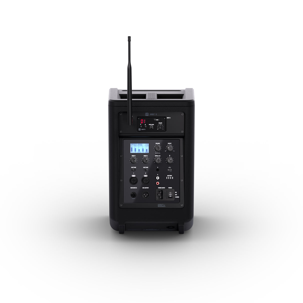 LD Systems ANNY® 8 BPH B5 - Portable battery-powered Bluetooth® PA speaker with mixer and 1x headset microphone (incl. bodypack), Stage Black