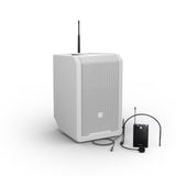LD Systems ANNY® 8 BPH B8 W - Portable battery-powered Bluetooth® PA speaker with mixer and 1x headset microphone (incl. bodypack), Pure White