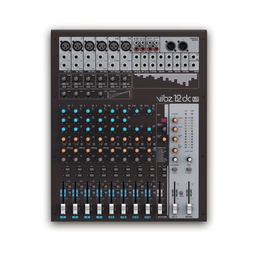 LD Systems VIBZ 12 DC - 12-channel mixing console with DFX and compressor