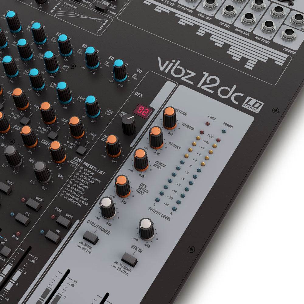 LD Systems VIBZ 12 DC - 12-channel mixing console with DFX and compressor