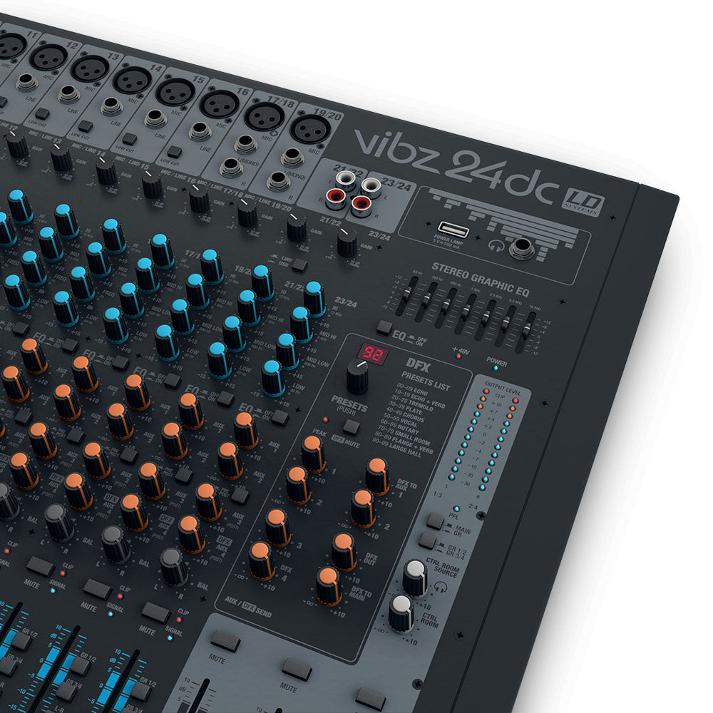 LD Systems VIBZ 24 DC - 24-channel mixing console with DFX and compressor