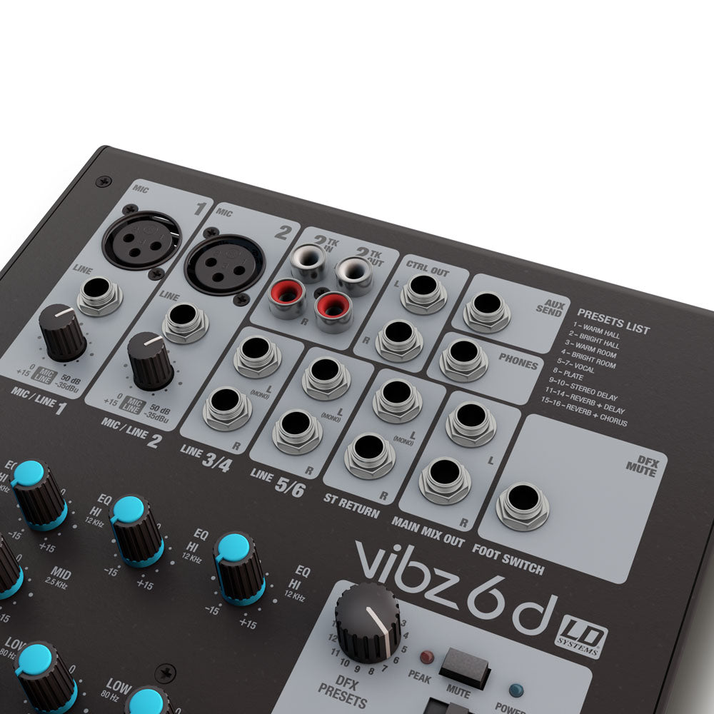LD Systems VIBZ 6 D - 6-channel mixing console with DFX