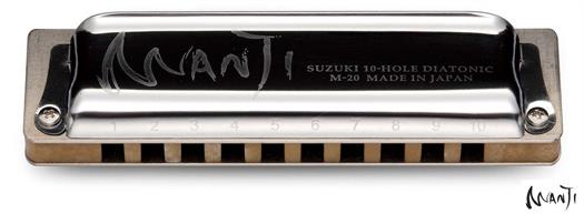 Suzuki Manji M-20 Natural Minor harmonica. Key:  F.