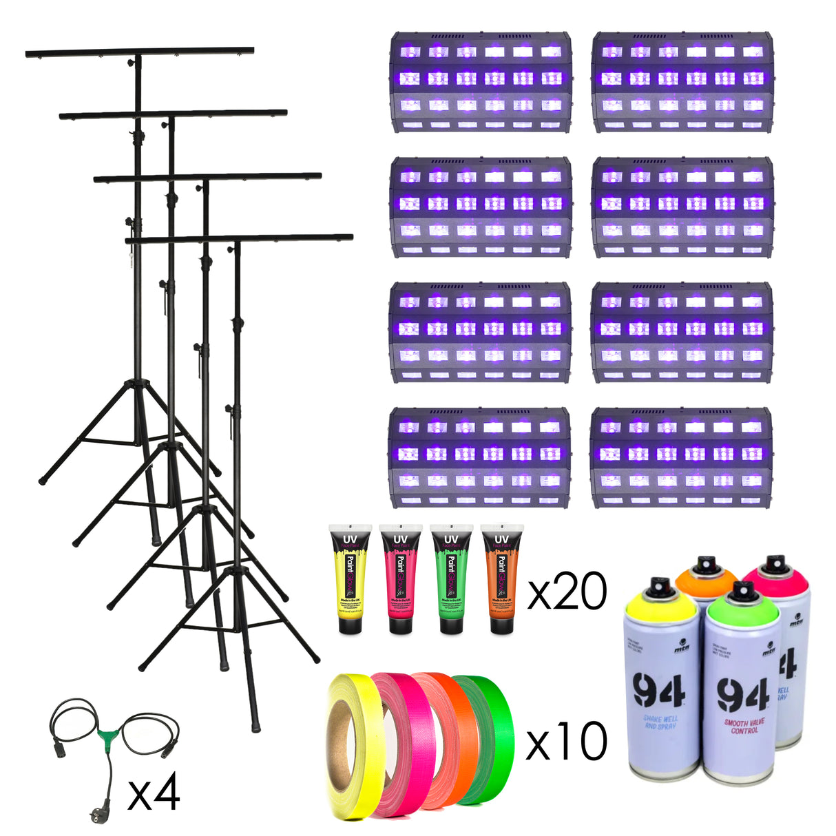 Nightminton complete package for 4 courts