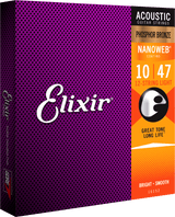 Elixir Nanoweb Phosphor Bronze Guitar Strings (12-String 10-47)