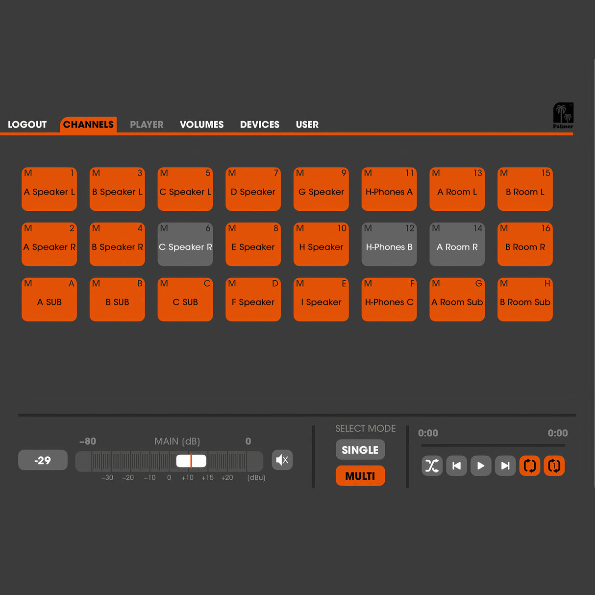 Palmer Grand Audition MKII - 24-channel speaker switching system