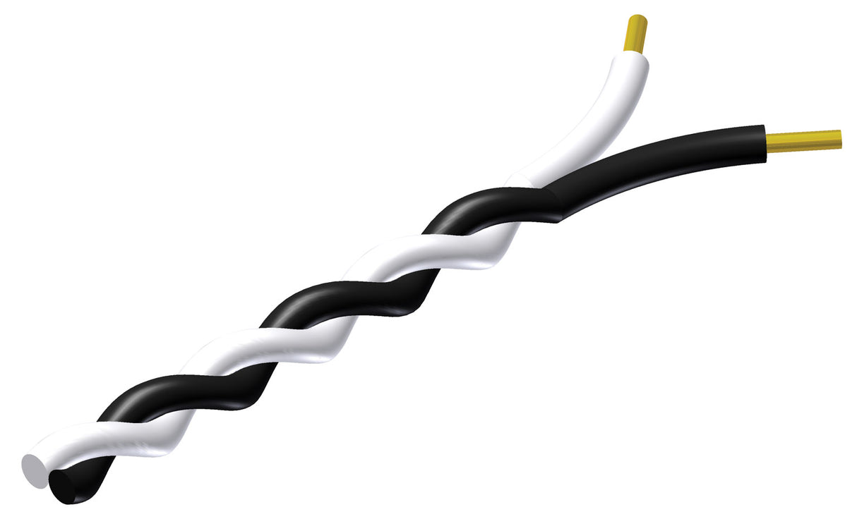 ProCab snoet kabel 2 x 0,5 mm² sort - Hvid 100 meter