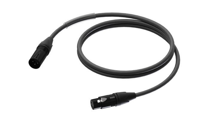 ProCab DMX/AES XLR han > XLR hun m/sort Neutrik - 15 m