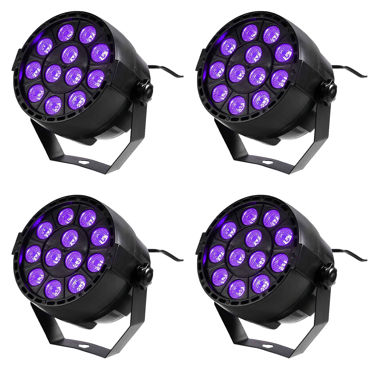 Party pack with 4 x UV LED Spots