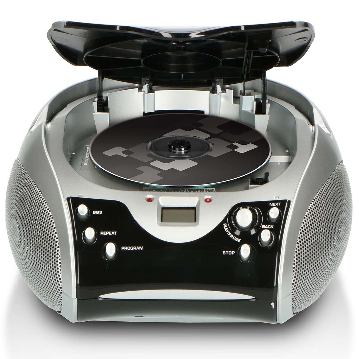 Bærbar stereo FM-radio med cd-afspiller Sort/sølv