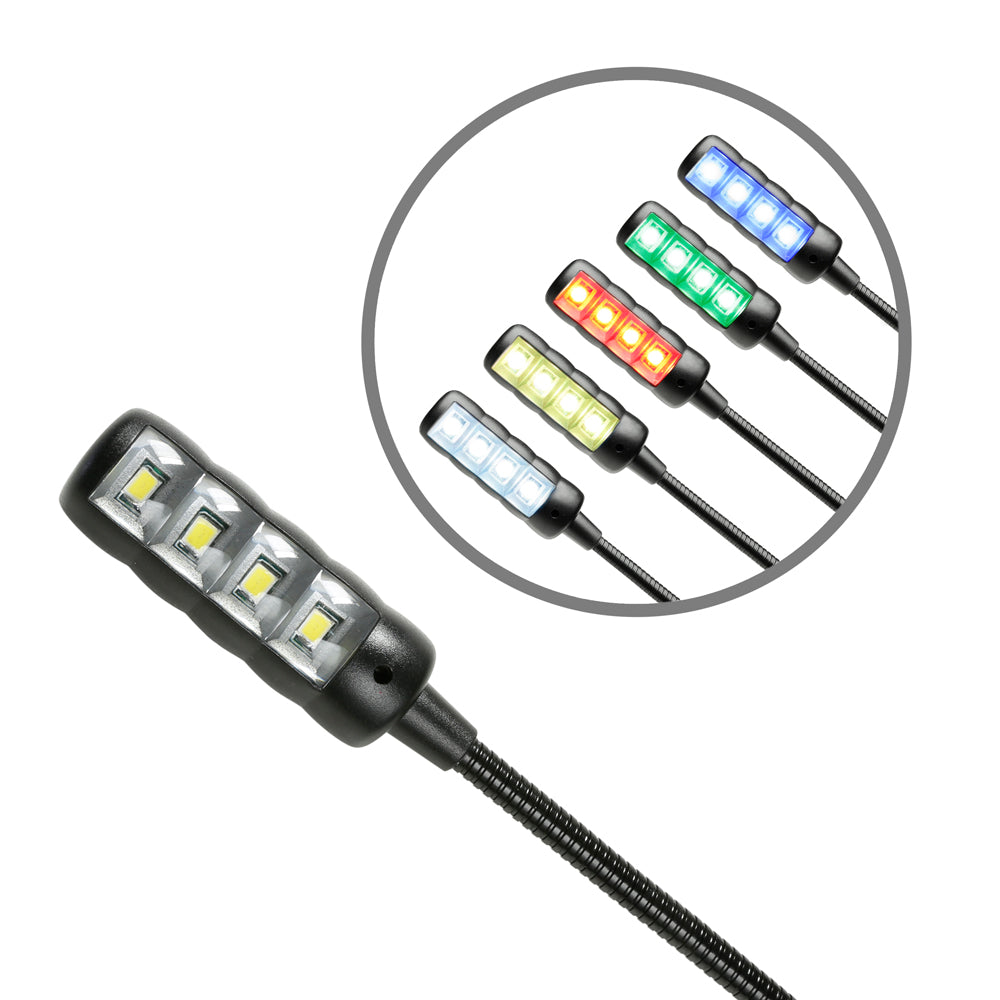 Adam Hall Stands SLED 1 ULTRA USB C - Gooseneck lamp, USB plug, 4 COB LEDs and optional colours