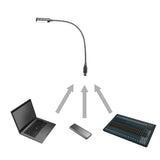 Adam Hall Stands SLED 1 ULTRA USB C - Gooseneck lamp, USB plug, 4 COB LEDs and optional colours