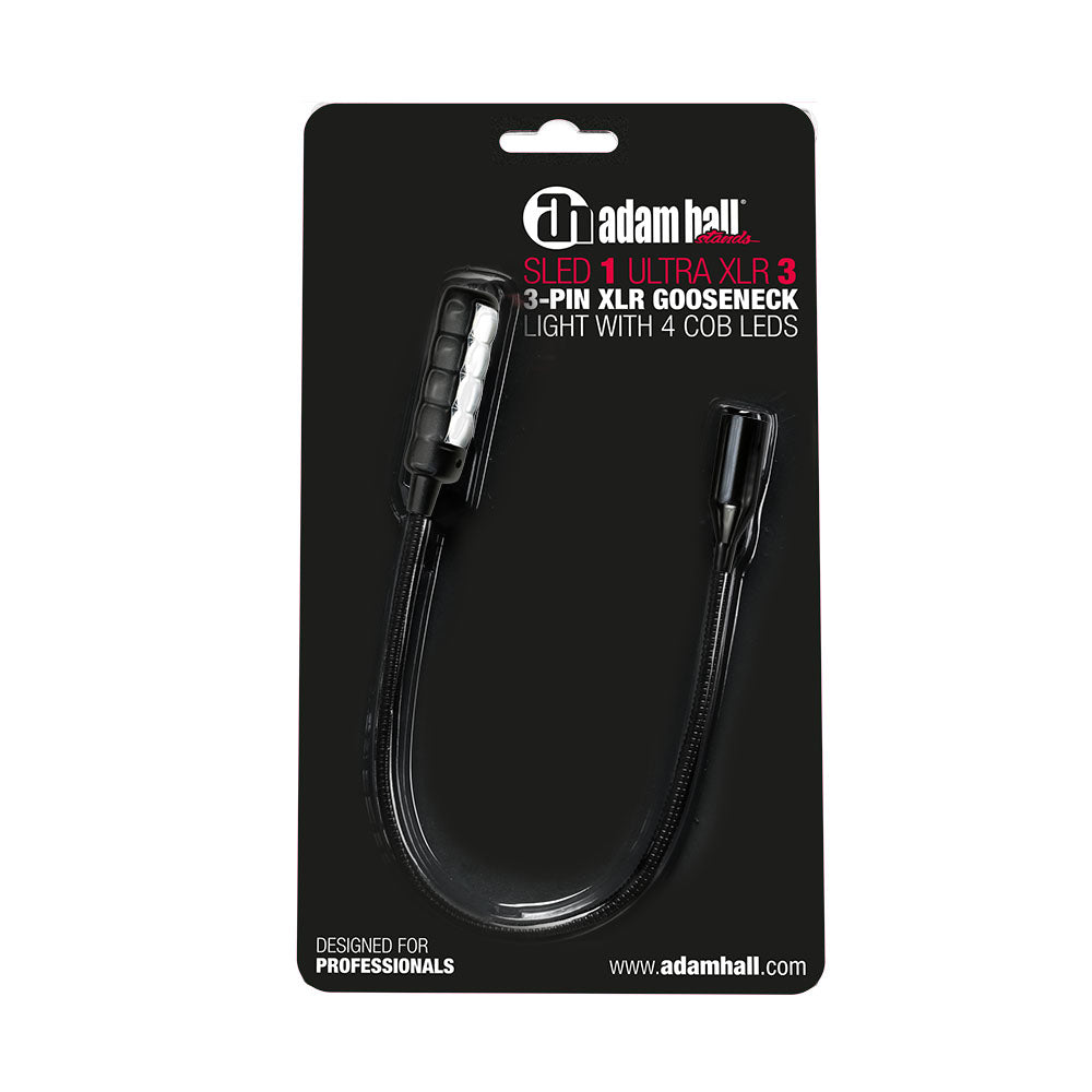 Adam Hall Stands SLED 1 ULTRA XLR 3 - 3-pin XLR gooseneck lamp with 4 COB LEDs