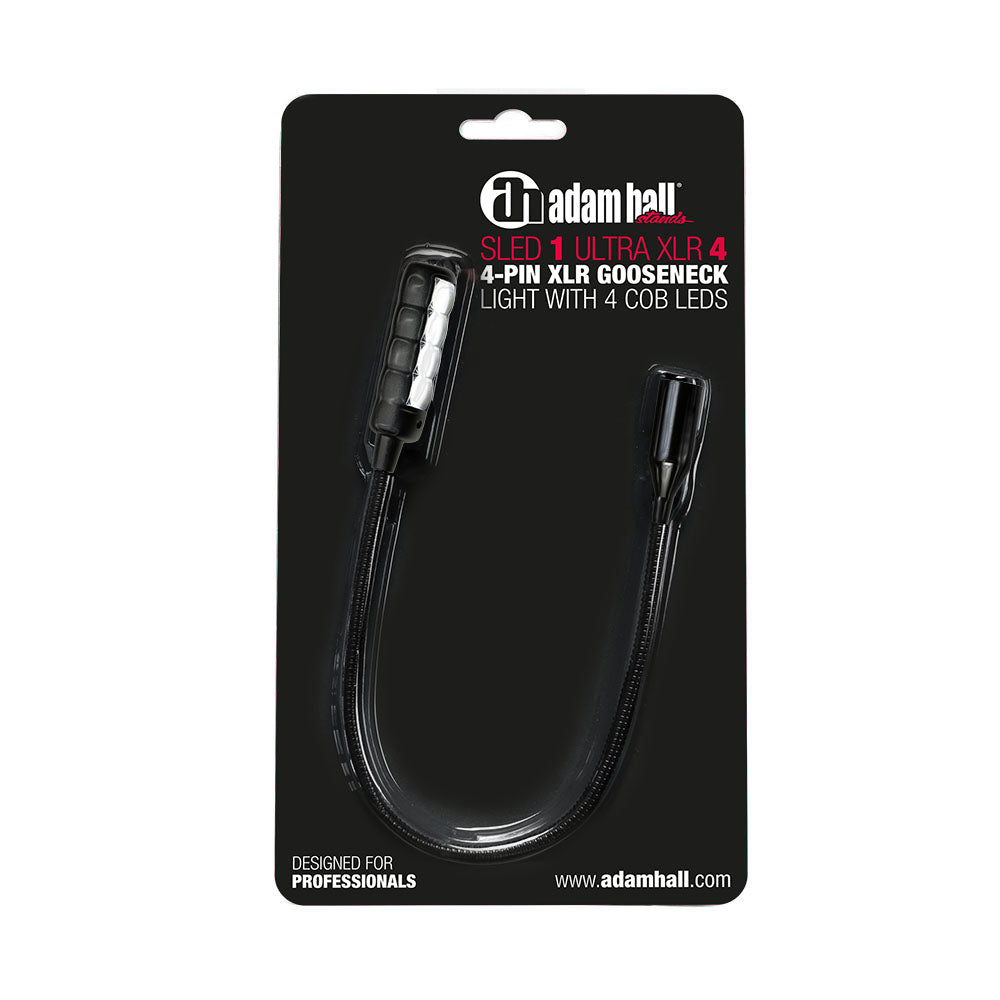 Adam Hall Stands SLED 1 ULTRA XLR 4 - 4-pin XLR gooseneck lamp with 4 COB LEDs