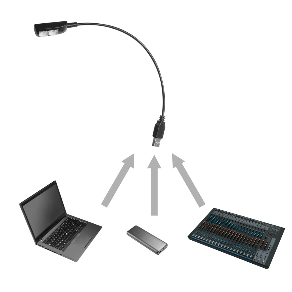 Adam Hall Stands SLED 1 USB PRO - USB gooseneck lamp with 2 LEDs