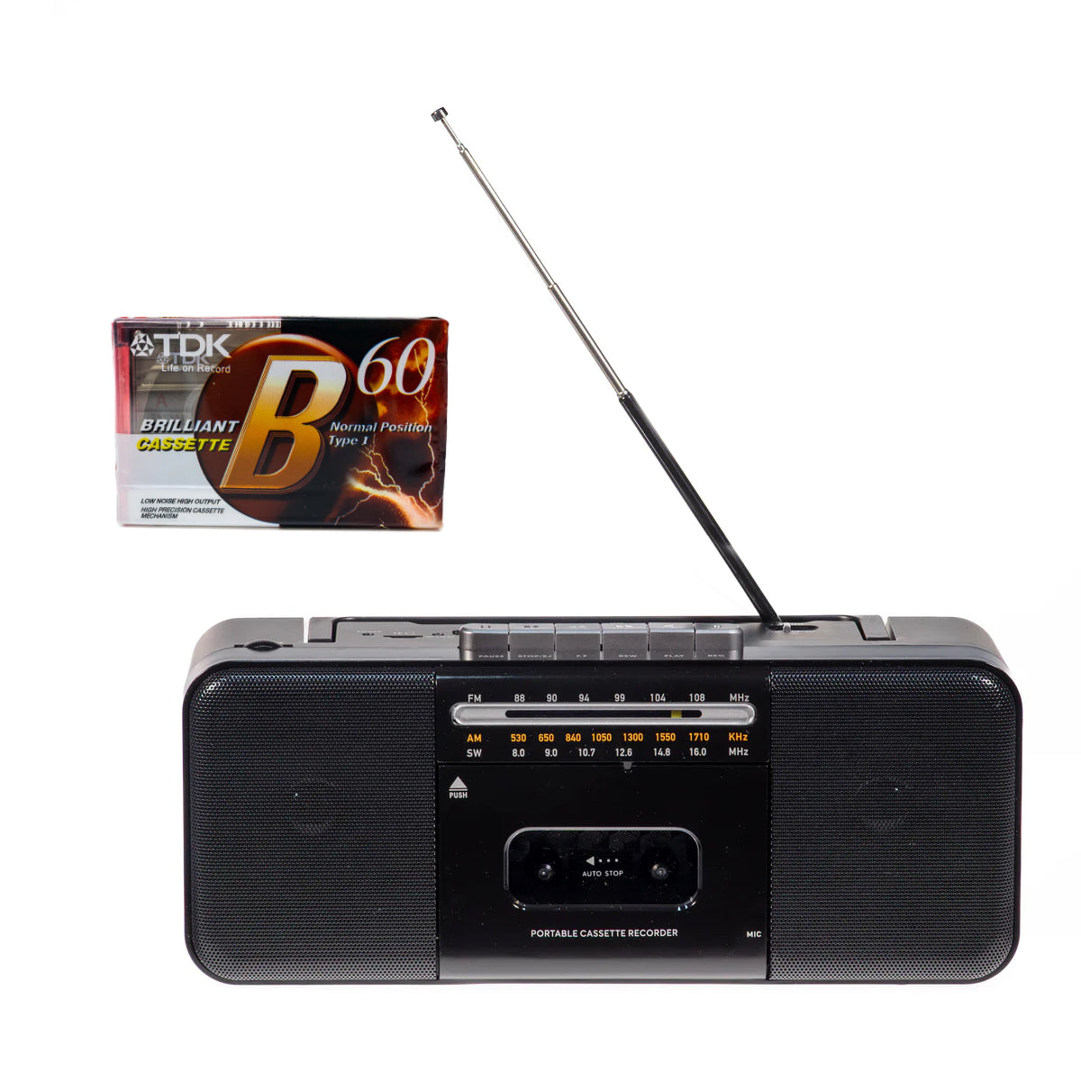 Studio 57 - Cassette Player with FM & Bluetooth, Black (Copy)