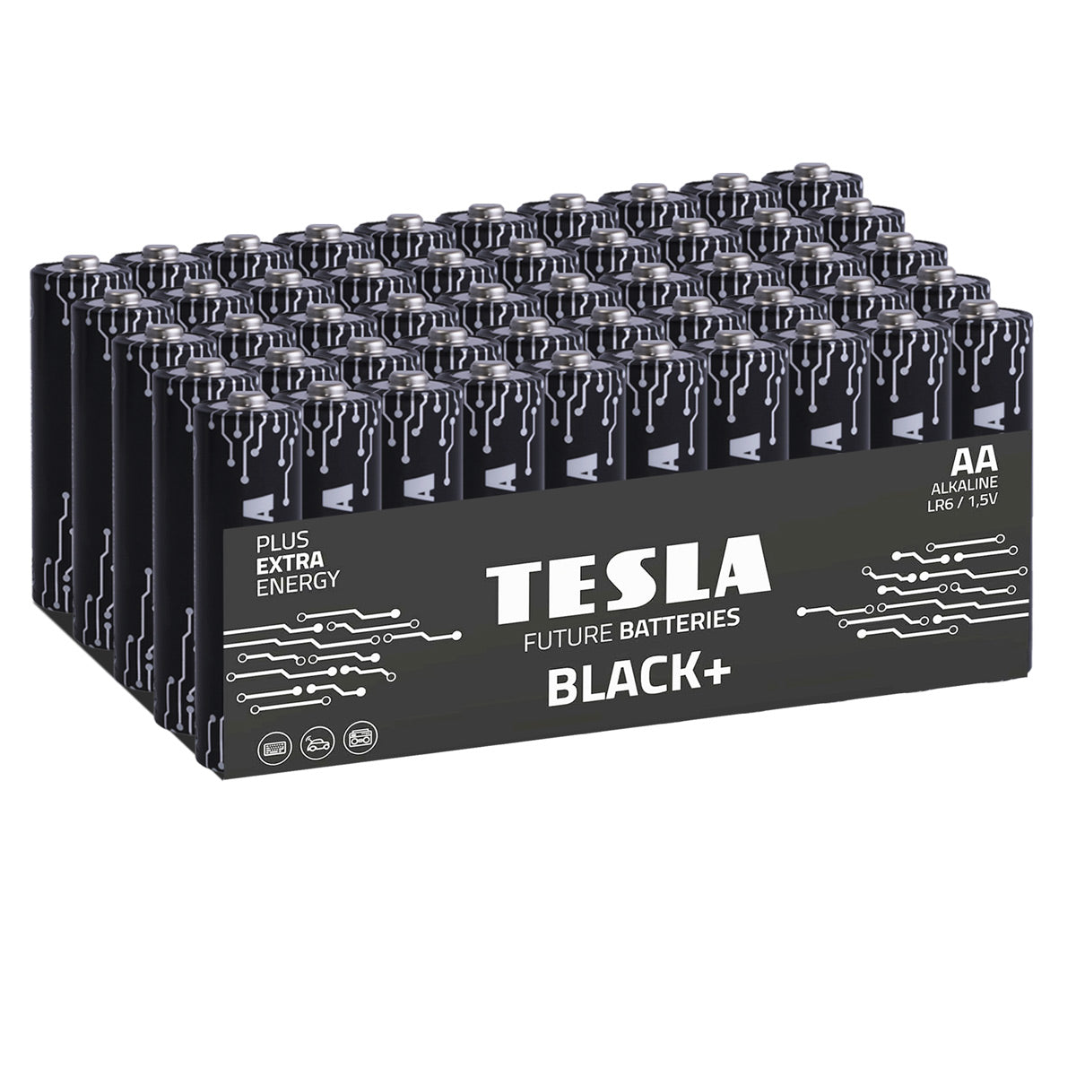 Tesla Black+ AA Batteries (50 pcs)