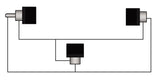 Adapter RCA han > 2 x RCA hun vinkel par