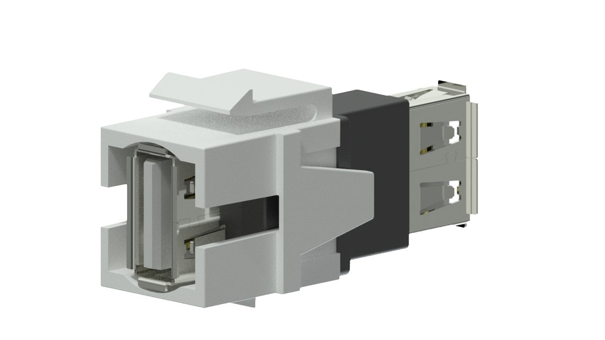 Keystone adapter usb 2.0a til usb 2.0a, Hvid