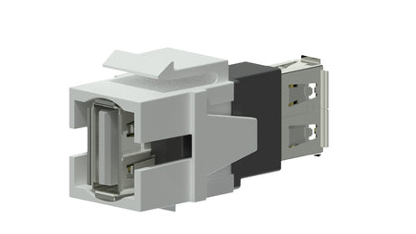 Keystone adapter usb 2.0a til usb 2.0a, Hvid