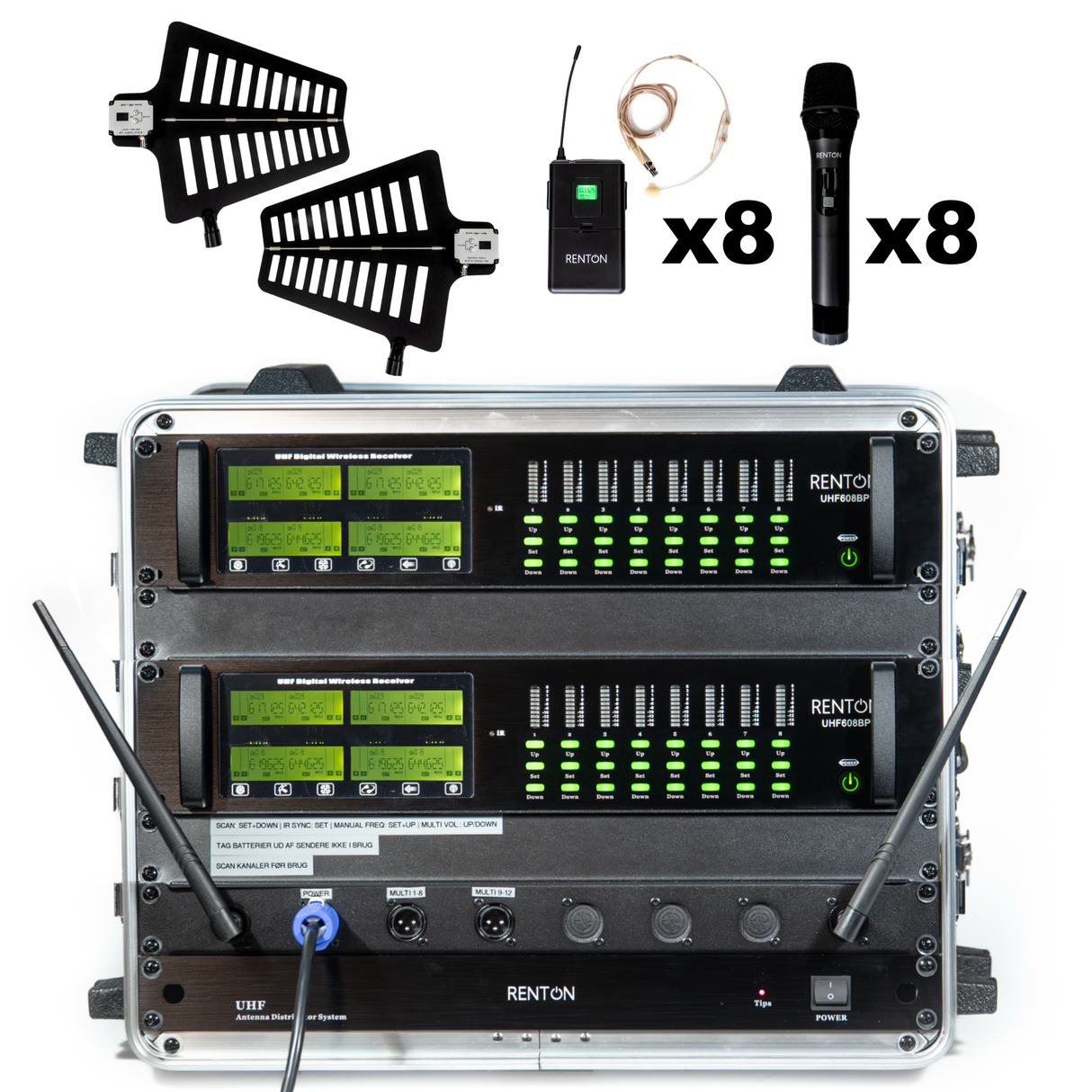 Renton Rack Wireless Combo System (8 Handheld + 8 Headset)