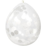 Balloons with white Confetti (30 cm - 4 pcs)