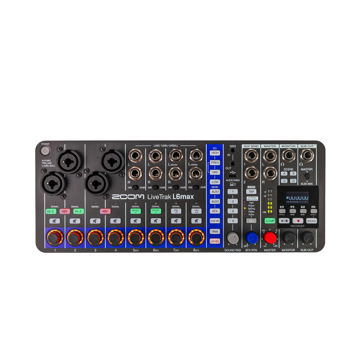 ZOOM LiveTrak L6max 12 channel Mixer + Recorder