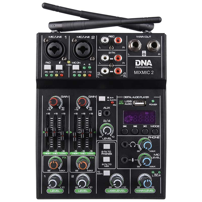 DNA MIXMIC 2 lydmixer USB Bluetooth + trådløst mikrofonsæt