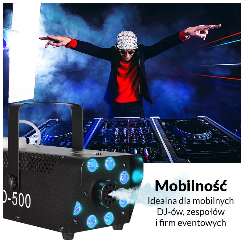 LIGHT4ME FOG 500 LED røgtågemaskine med fjernbetjening