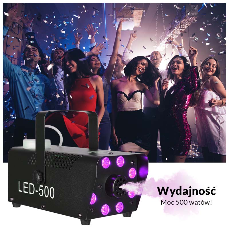 LIGHT4ME FOG 500 LED røgtågemaskine med fjernbetjening