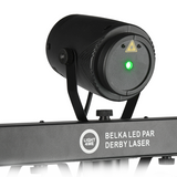 LIGHT4ME T-BAR LED PAR DERBY LASER Disco Light Multi-Effect Set