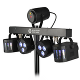LIGHT4ME T-BAR LED PAR DERBY LASER Disco Light Multi-Effect Set