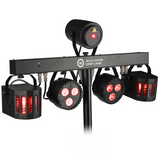 LIGHT4ME T-BAR LED PAR DERBY LASER Disco Light Multi-Effect Set