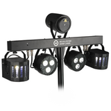 LIGHT4ME T-BAR LED PAR DERBY LASER Disco Light Multi-Effect Set