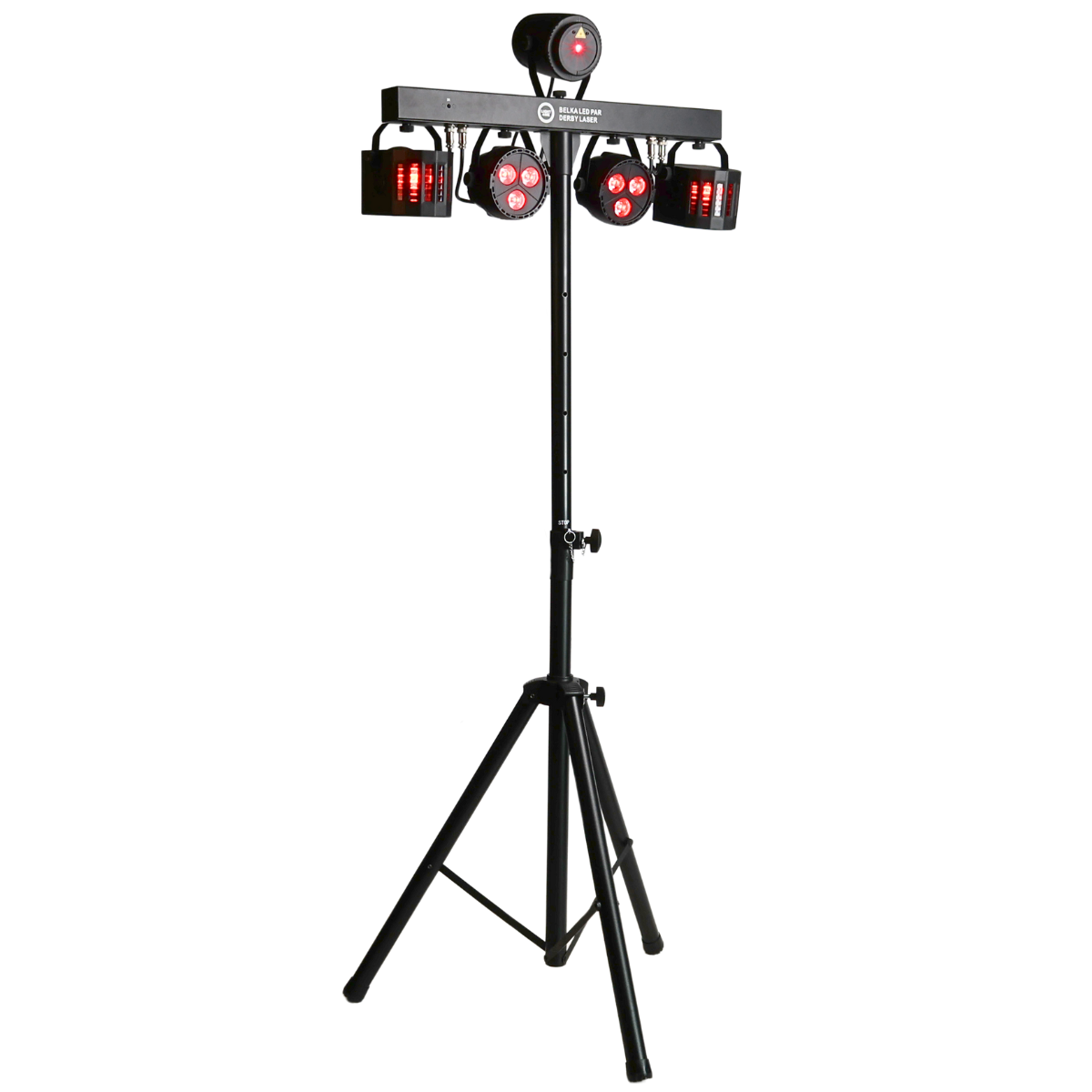 LIGHT4ME T-BAR LED PAR DERBY LASER Disco Light Multi-Effect Set